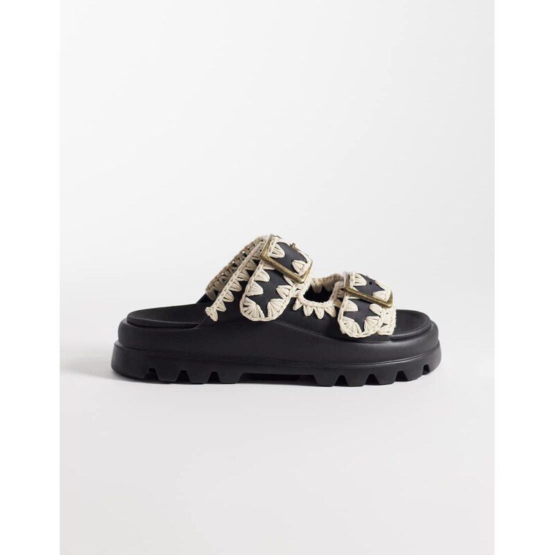 Mou EVA two buckle Sandals in black 114375377