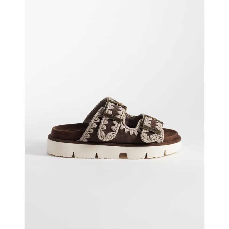 Mou two buckle Sandals in brown 114375378