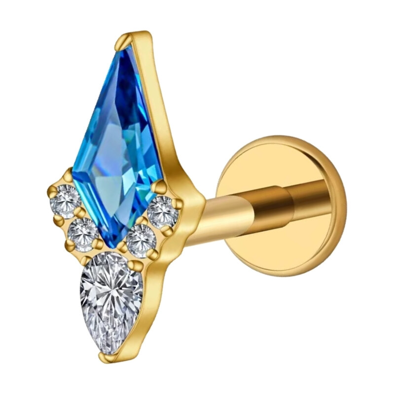 Atreya Titanová labreta s vnitřním závitem Blue Zircon Hestia 114375827