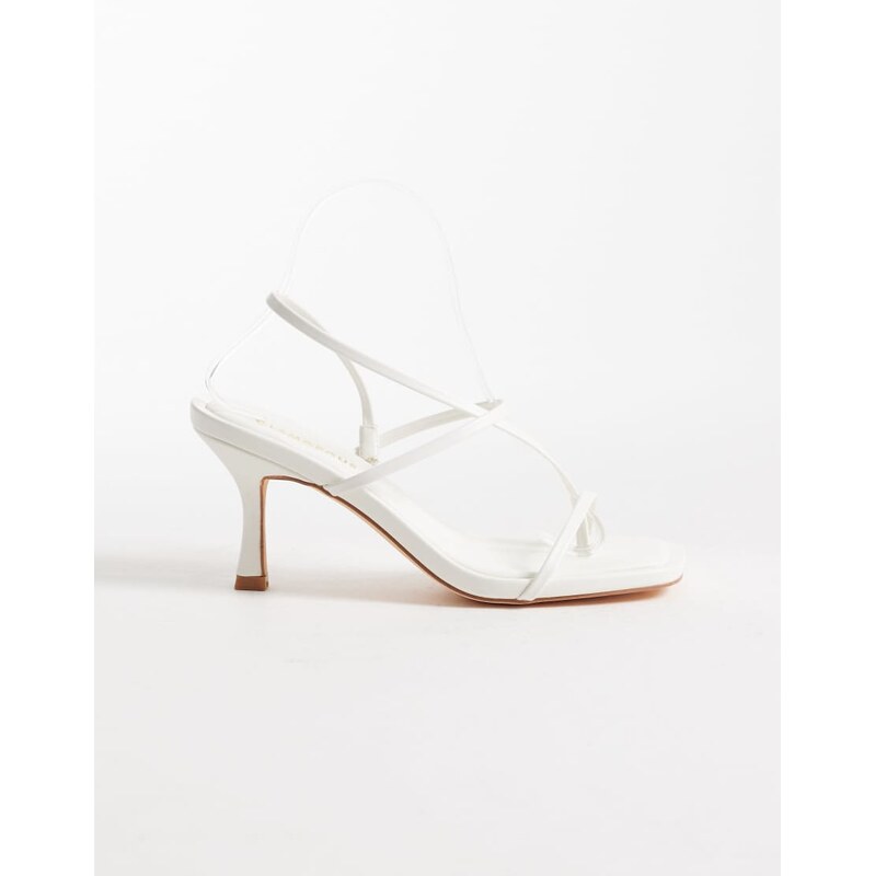 Glamorous barely there heeled sandals with in white 115518964