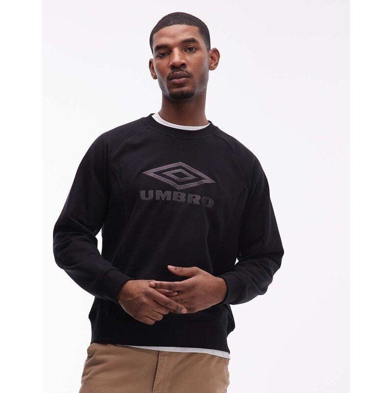 Umbro iconic sweatshirt in black and grey