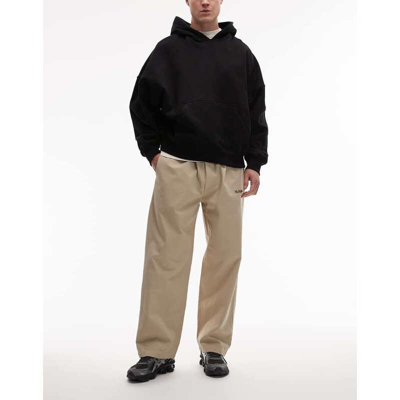 No Problemo 100% cotton ripstop worker pants in sand-Neutral