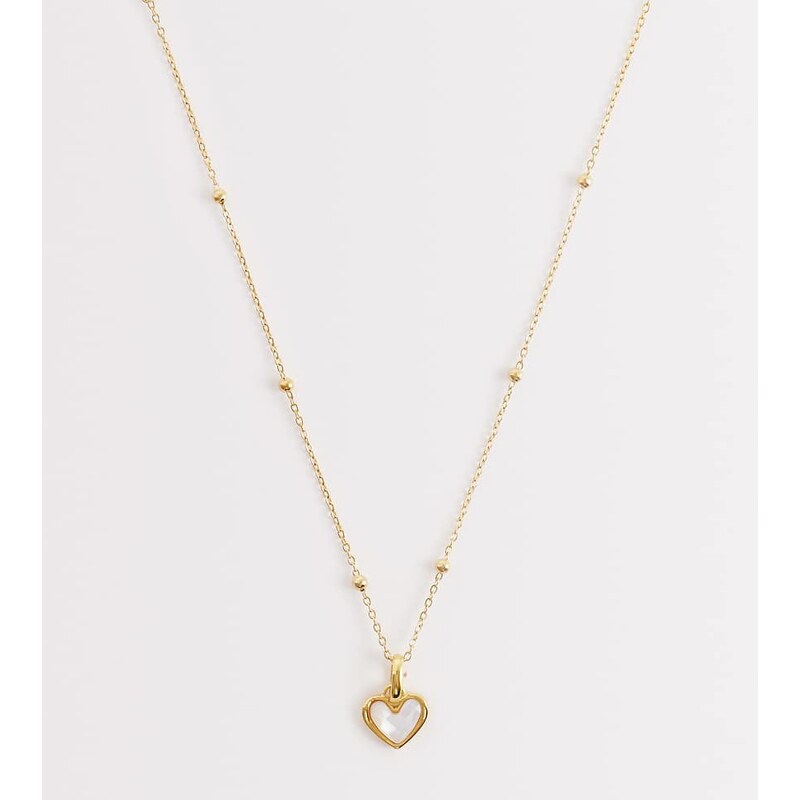 Abbott Lyon white quartz heart pendant necklace in 18k plated 114377674