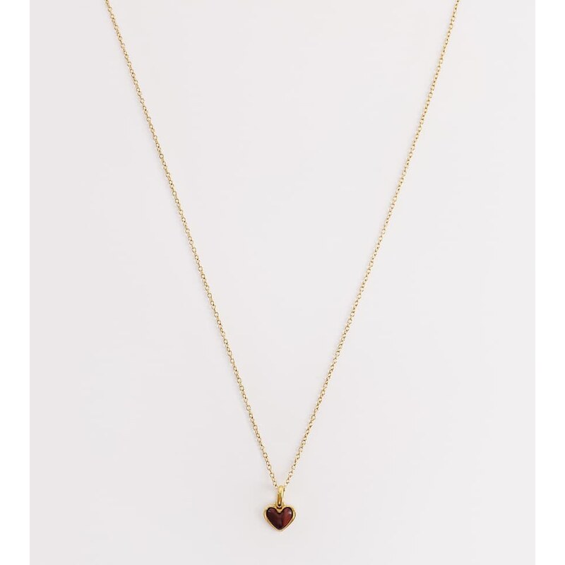 Abbott Lyon tigers eye heart pendant necklace in 18k plated stainless 114377676