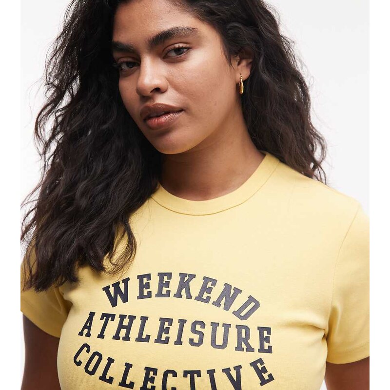 ASOS Weekend Collective Weekend Collective Curve ribbed baby tee with 115519406