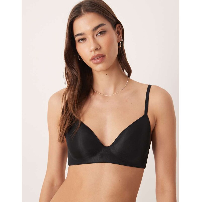 Calvin Klein Sheer Marquisette lightly lined wire free bra in black 114377521