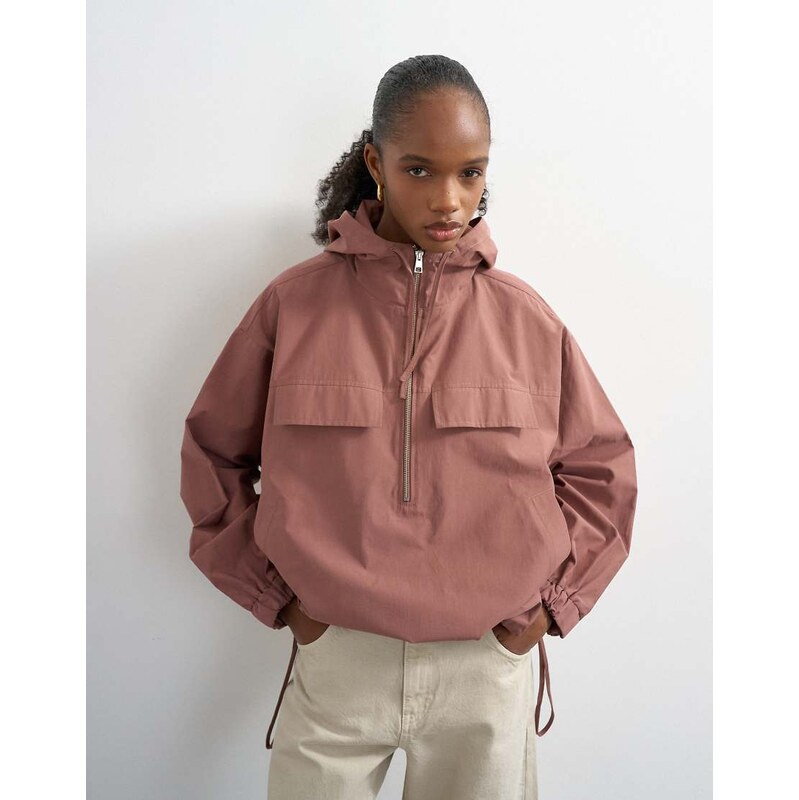 Topshop co-ord over the head bomber in pink-Brown 114838082