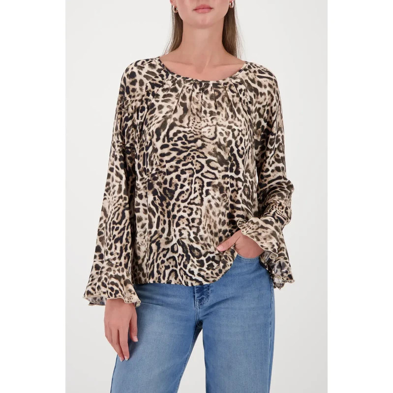 MONARI CAPE TOWN dámská blůza béžová s leopardím vzorem