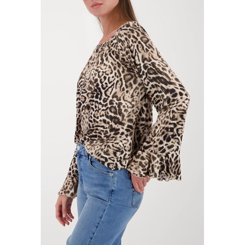 MONARI CAPE TOWN dámská blůza béžová s leopardím vzorem