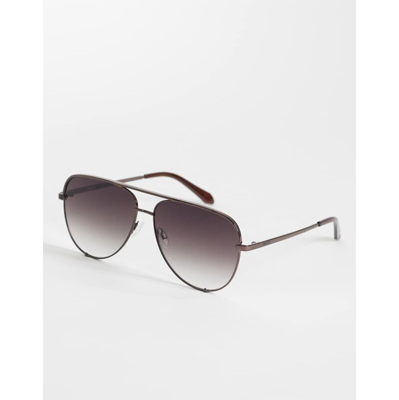 Quay Australia Quay high key metal aviator sunglasses in chocolate 114513963