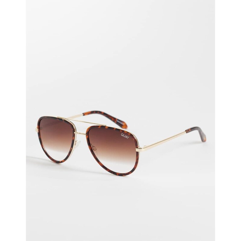 Quay Australia Quay all in mini aviator sunglasses in tort and gold 114523096