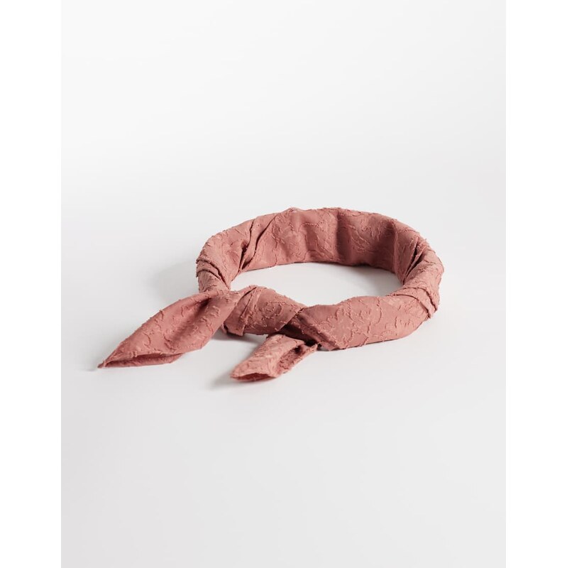 South Beach jacquard floral print headscarf in dusky pink 114573200