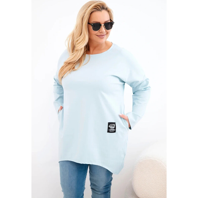 K-Fashion Dámská halenka Plus Size s delším zadním dílem a