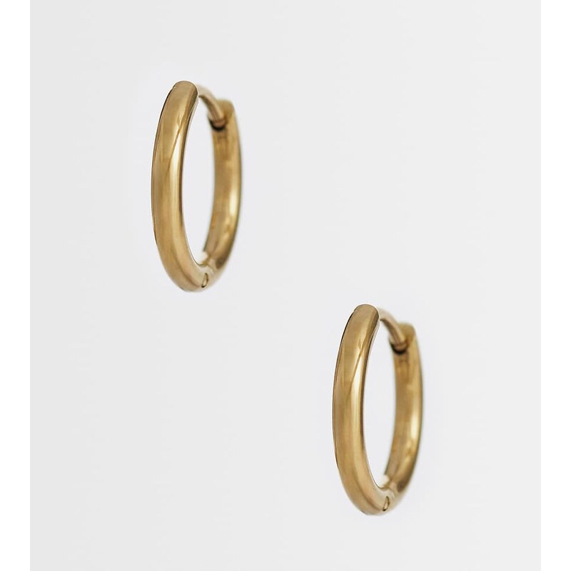 Lost Souls 10mm huggie hoop earrings in 18ct gold plated stainless 114403768