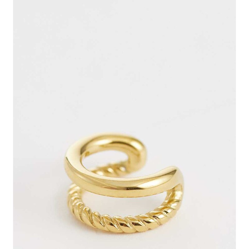 Lost Souls double effect ear cuff in 18ct gold plated stainless steel 114514145