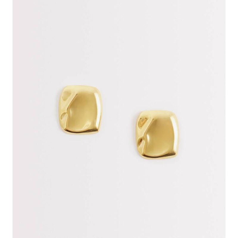 Lost Souls statement square studs in 18ct gold plated stainless steel 114523271