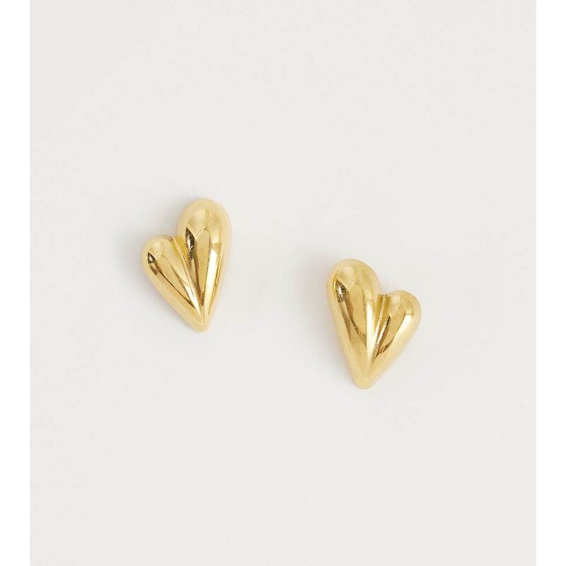 Lost Souls heart stud earrings in 18ct gold plated stainless steel 114423513