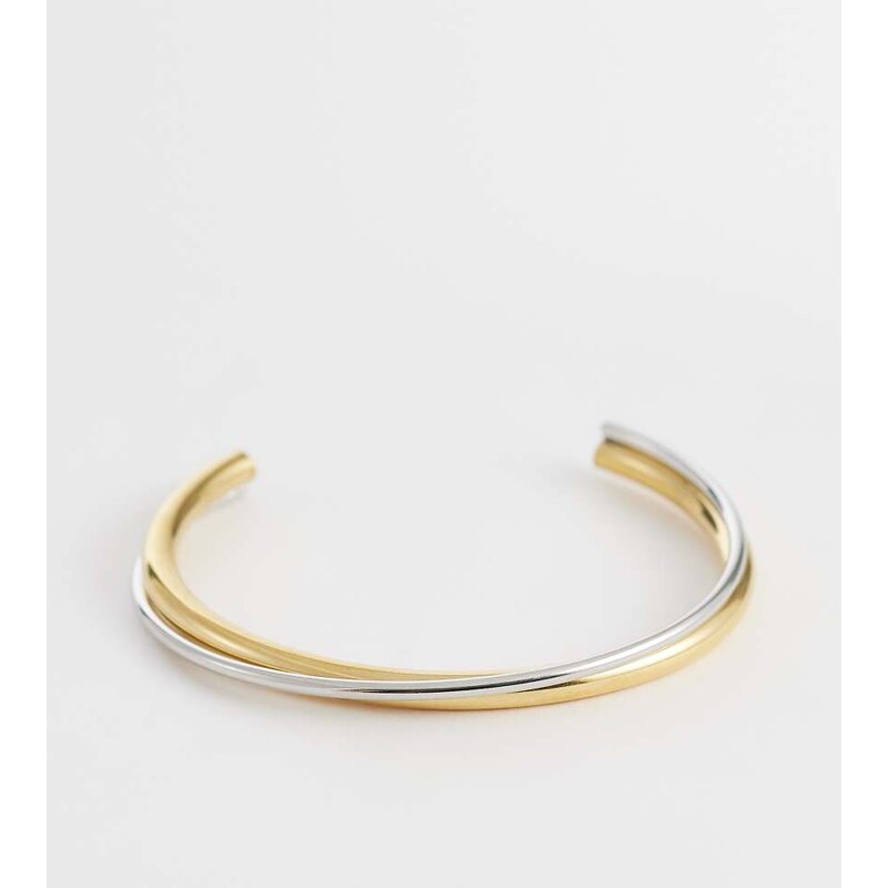 Lost Souls intertwined mixed metal cuff bracelet in 18ct gold plated 114523273