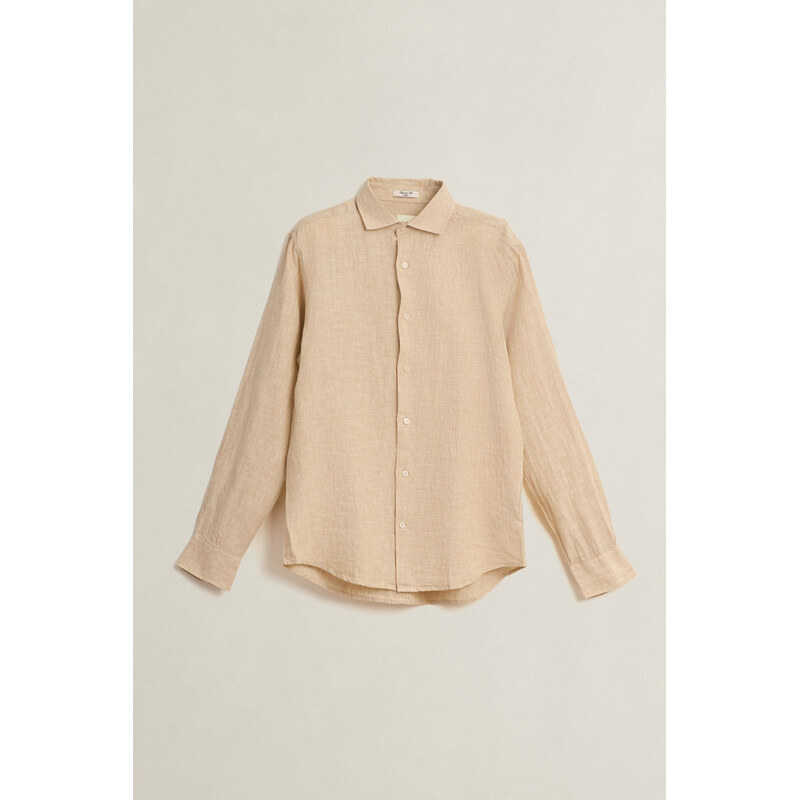 KOŠILE GANT REG LINEN SHIRT OAT BEIGE