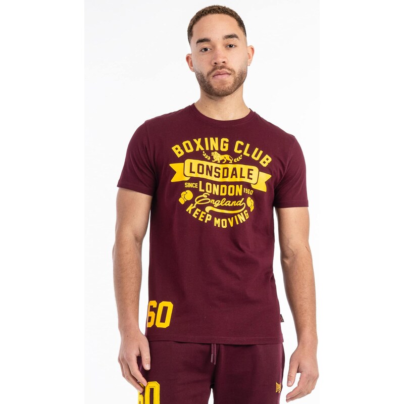 LONSDALE Tričko Gruting kari / vínově červená