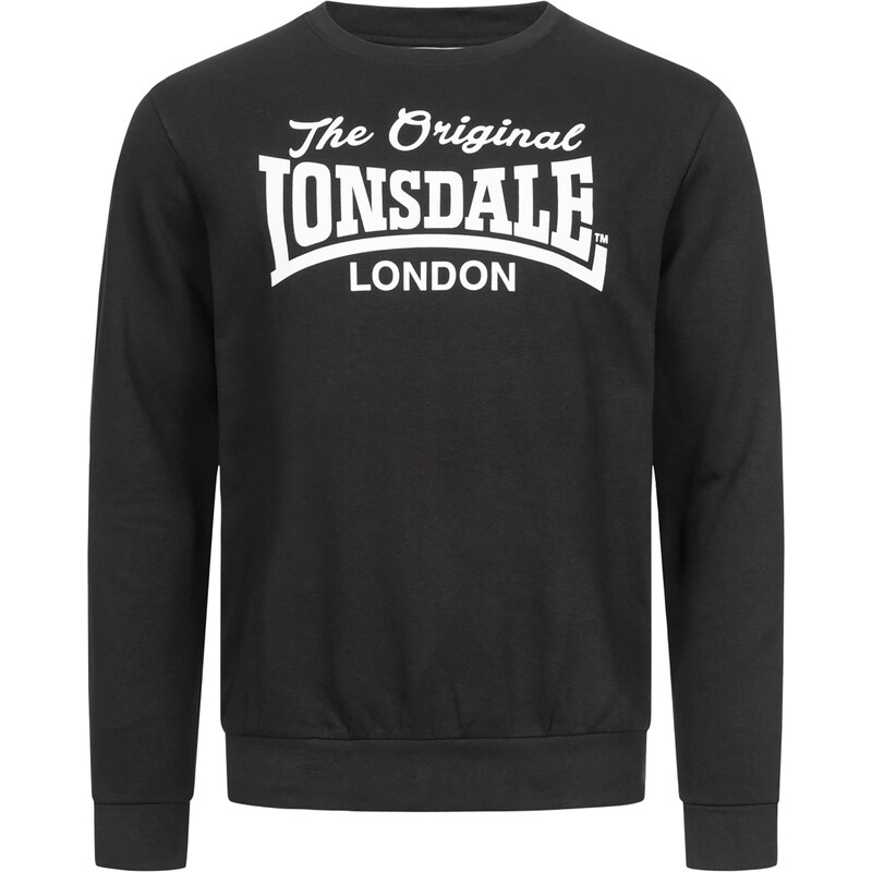 LONSDALE Mikina Burghead černá / bílá