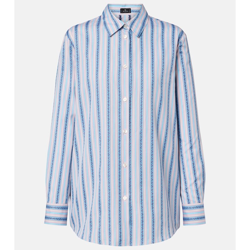 Etro Paisley striped cotton shirt