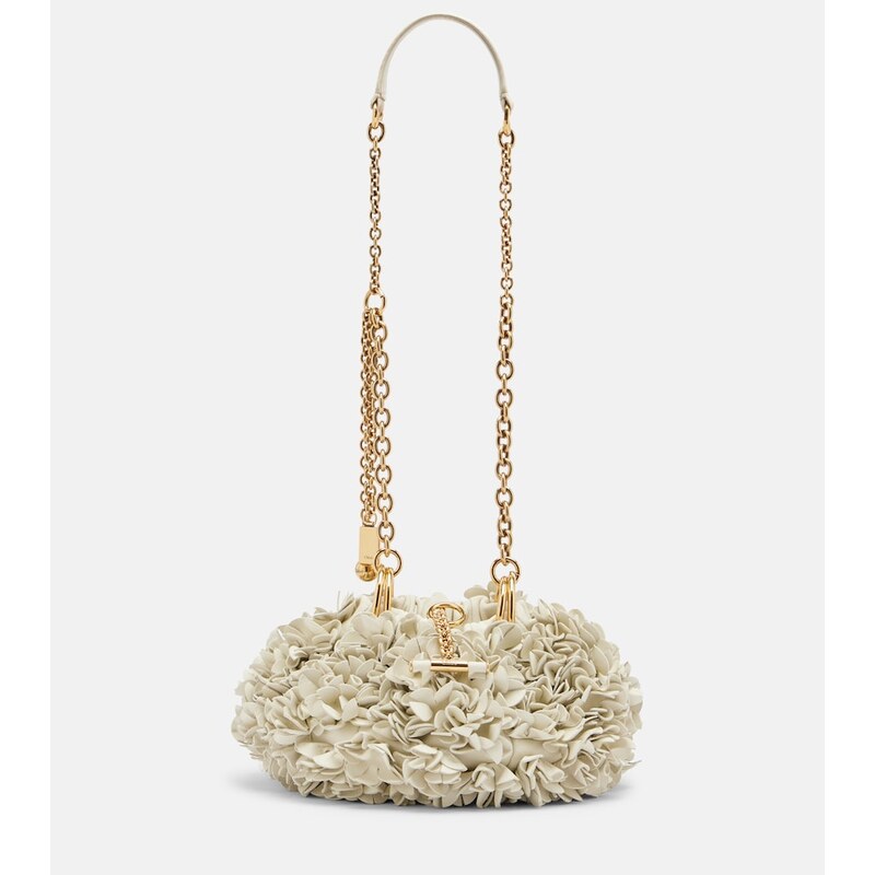 Chloé Chloé Plissé floral leather shoulder bag