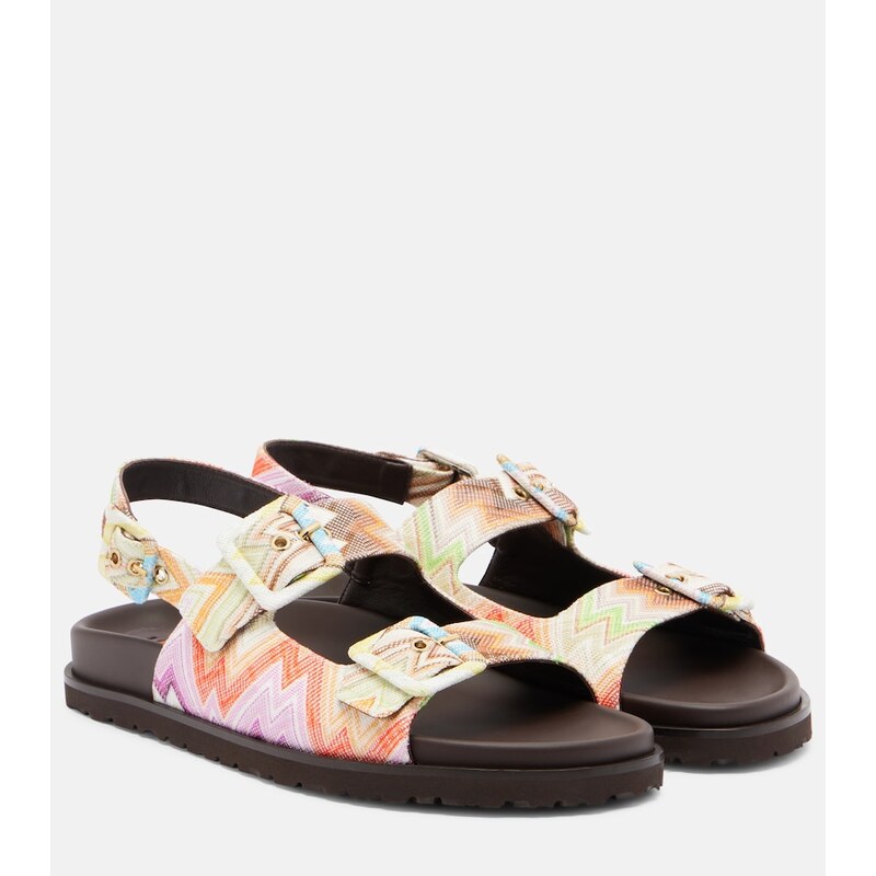 Dámské sandály Missoni Mia Zigzag s poutkem v barevném tisku