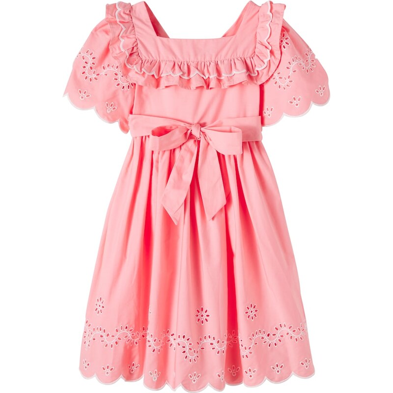Patachou Embroidered ruffled cotton dress