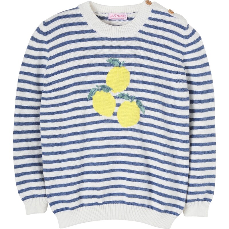La Coqueta Limon striped cotton sweater