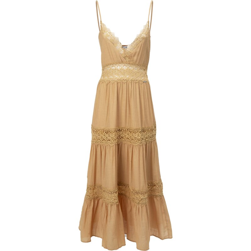 Influencer Šaty Crochet velbloudí