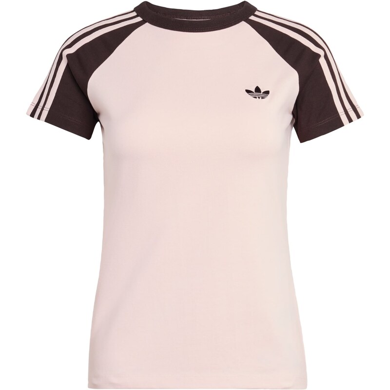 ADIDAS ORIGINALS Tričko tmavě hnědá / pastelově růžová