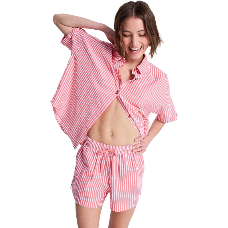 ROXY Kalhoty Lekeitio pink / bílá 114394887