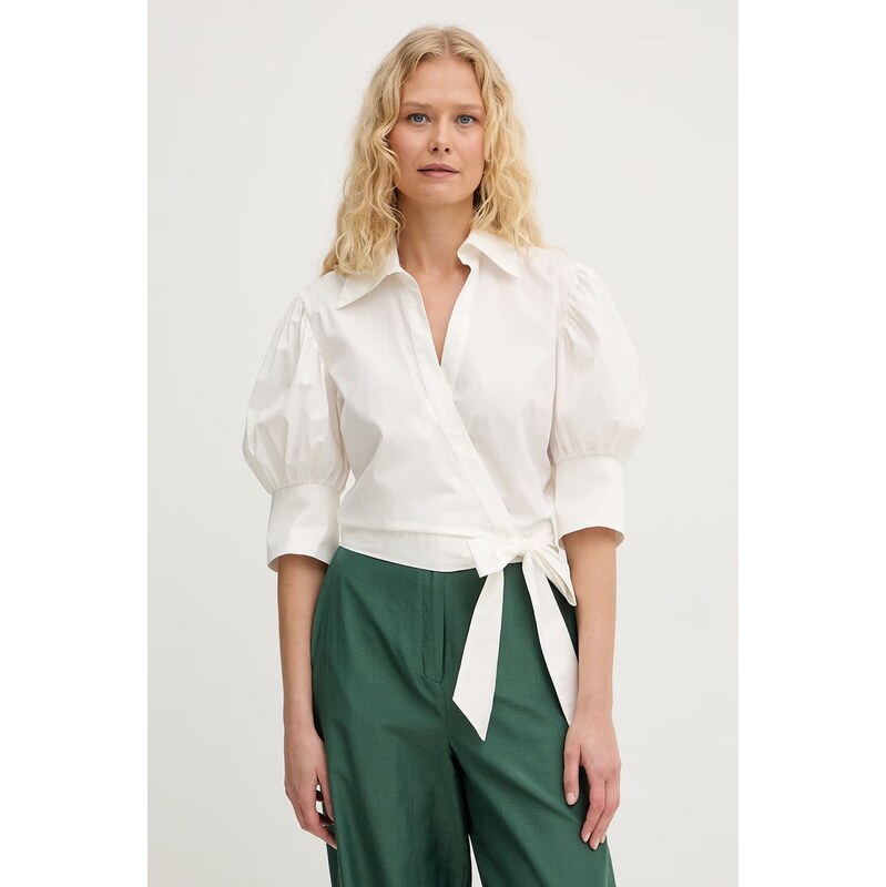 Twinset zavinovací halenka dámská bavlněná s elastanem 114398812