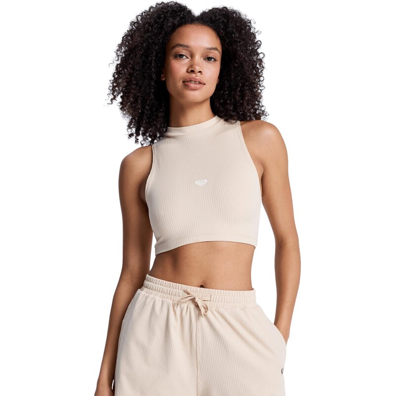 ROXY Sportovní top Rise & Vibe béžová / bílá