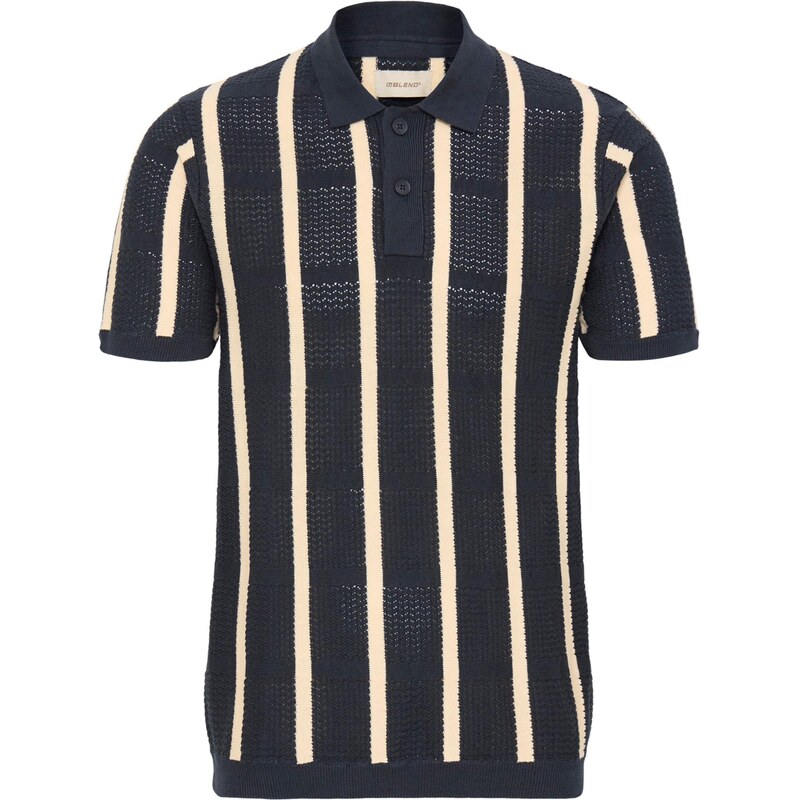 BLEND Tričko  BHDarin Striped  tmavě modrá / mokka