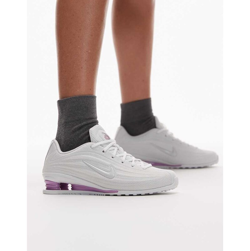 Nike Shox Z trainers in white and pink