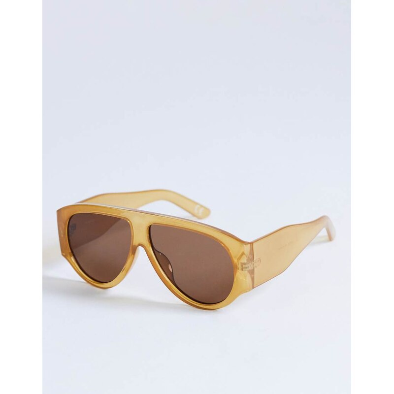 Topshop Zante aviator sunglasses in milky orange