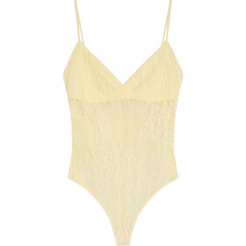 Bershka Tričkové body žlutá 114395290