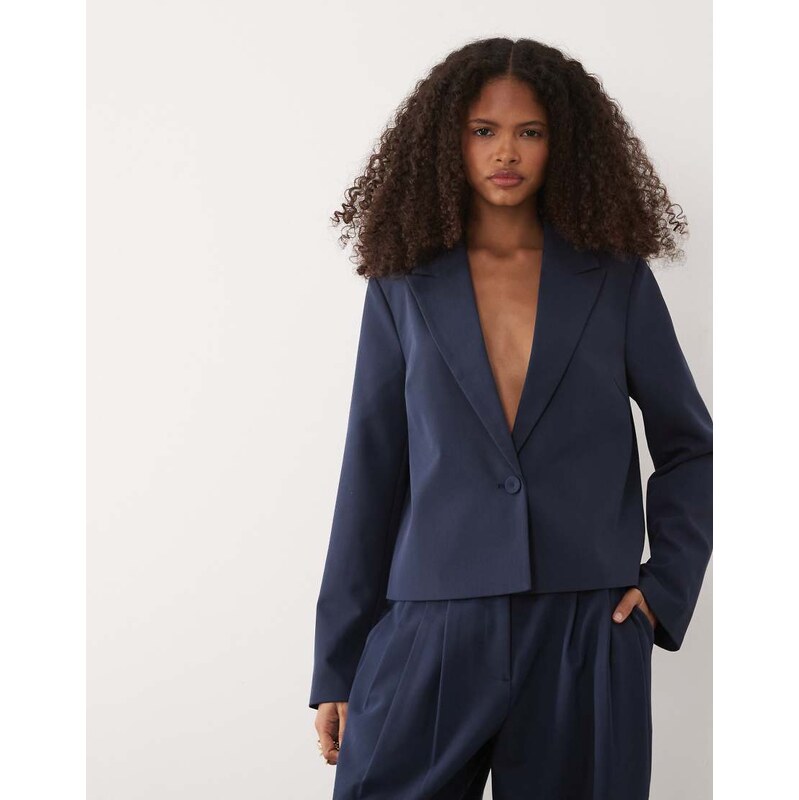 YAS tailored cropped blazer co-ord in navy 115136197