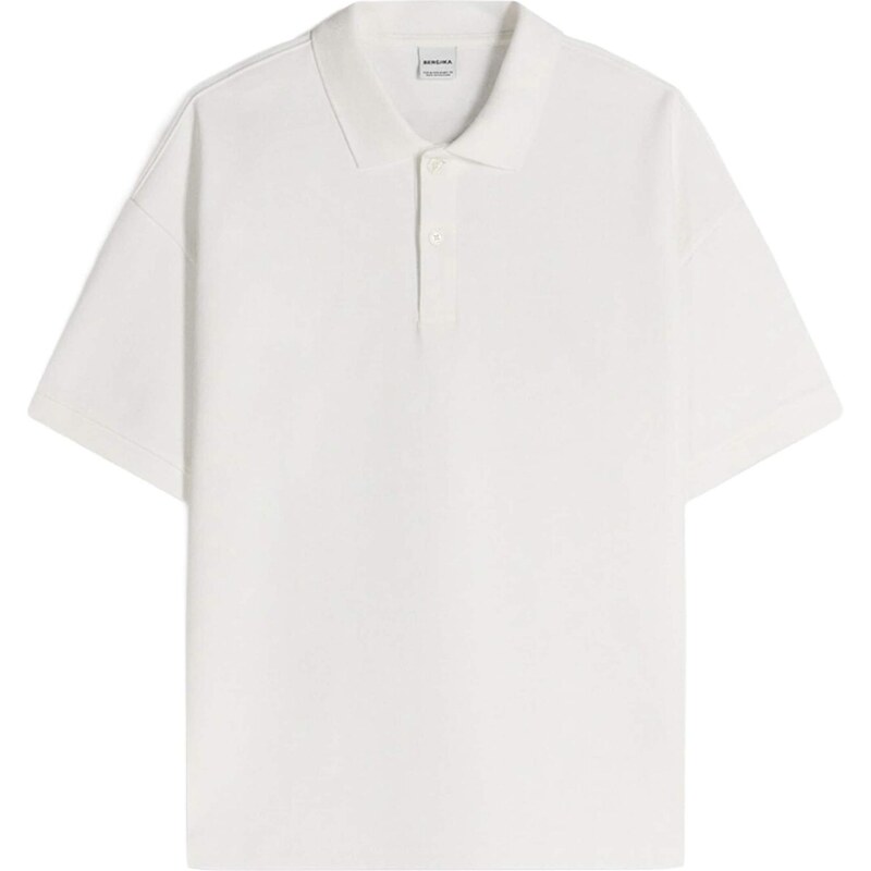 Bershka Tričko INTERLOCK offwhite