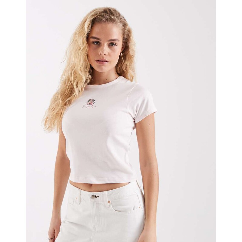 House of Sunny Im just a girl baby tee in blush pink 114385231