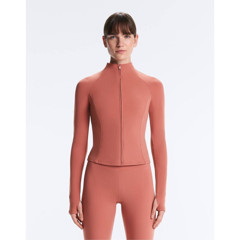 OYSHO Light warm technical jacket in coral-Pink 114385397