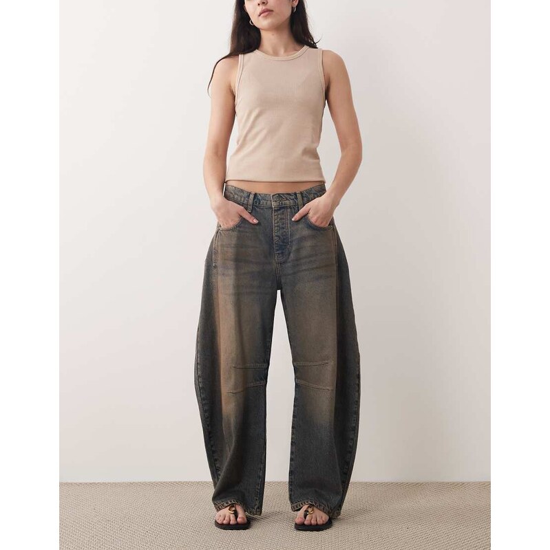 Free People good luck mid rise barrel jean in blue 114745789