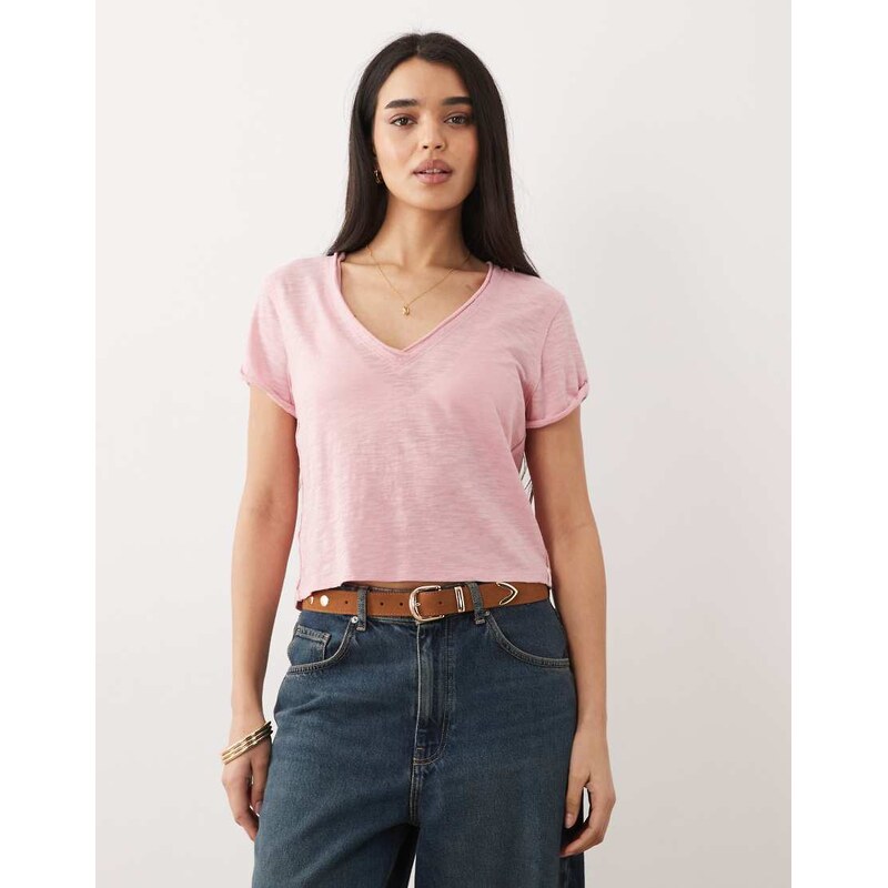 Free People v neck take 2 t-shirt in rose-Pink 115546813