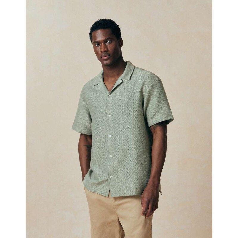 Jack & Jones textured print shirt in sage green