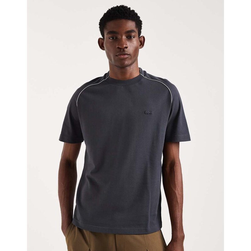 Lacoste t-shirt with piping detail in grey