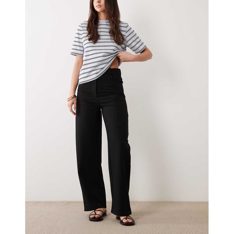 Mango tailored barrel trouser in black