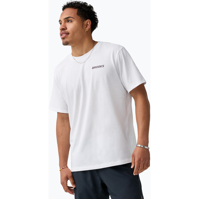 Pánské běžecké tričko Brooks Graphic white/burgundy blaze/cosmic