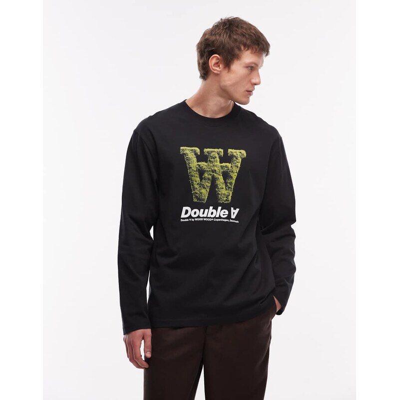 Double A By Wood Wood 100% cotton long sleeve t-shirt with
